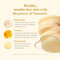 Niacinamide, turmeric and glycolic acid benefits in the clarifying-pad formula